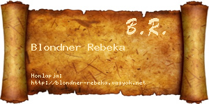 Blondner Rebeka névjegykártya